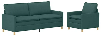 Produktbild von vidaXL Sofa Set 2 stk. Dunkelgrün Stoff