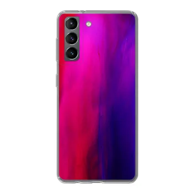 Produktbild von MuchoWow® Handyhülle Schutzhülle Hülle für Samsung Galaxy S21 Färben - Rosa - Lila - Abstrakt Silikon Softcase Handy Hülle - Softcase