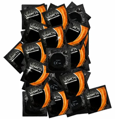 Image de 100 Préservatifs Vitalis texturés - Préservatifs premium texturés pour une sensation naturelle, Image générée par une IA