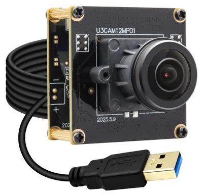 Zdjęcie produktu dla Moduł kamery USB 3.0 o rozdzielczości 12 MP z obiektywem szerokokątnym o kącie widzenia 204°, kamera HD UVC