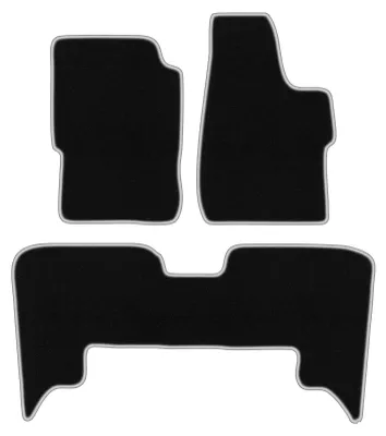 Produktbild von Fußmatten Velours Schwarz/Silber für Isuzu Trooper II 1992-2002 Set 3-tlg