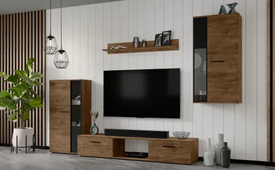 Produktbild von AX LIVING Hochwertige Wohnwand Formilo 240 cm – Modern & Lefkas Eiche