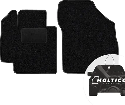 Produktbild von moto-MOLTICO Vorne Fußmatten Auto Velours Autoteppiche Schwarz Automatten Set 2-teilig passend für Suzuki Baleno ab 2016