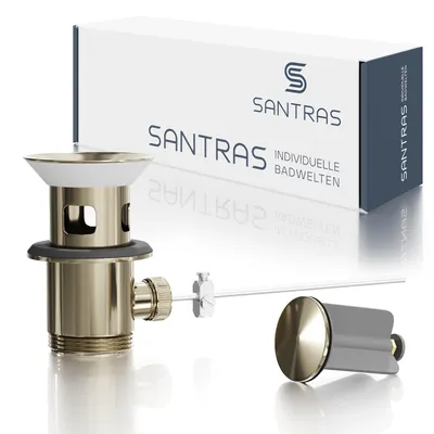 Produktbild von SANTRAS® Exzenter Zugstange-Ablaufgarnitur in Edelmessing