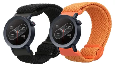 Obrázek produktu pro kwmobile 2x řemínek k hodinkám pro CMF Watch Pro 2 / Watch Pro 1 Řemínek – sada řemínků z nylonu pro fitness tracker – náhradní řemínek pro chytré hodinky – černá a oranžová