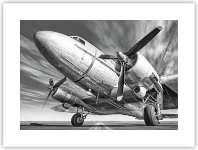 Produktbild von Poster - Poster ohne Rahmen - Flugzeug Retro Flugzeug - 40x30 cm - Wand Bild - Wanddeko - Wandbilder - Kunstposter - Wandposter - Bilder - Kunstdruck - Wanddekoration - Wandbild - P2XAA40x30-4952