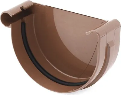 Produktbild von BRYZA Čelo žlabu LEVÉ plastové Ø 75 mm, Hnědá RAL 8017