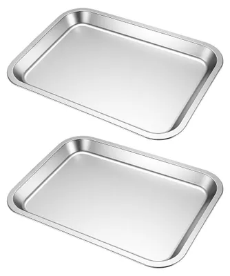 Productafbeelding van Set van 2 Roestvrijstalen Bakplaten 35,5 x 26,3 cm