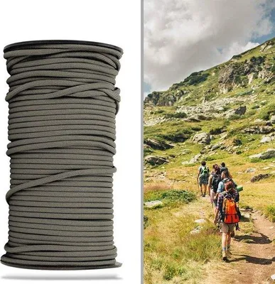 Image de Corde de parachute robuste et résistante de 4 mm, à 9 brins, de 100 m, pour l'escalade (jambe) - Corde polyvalente