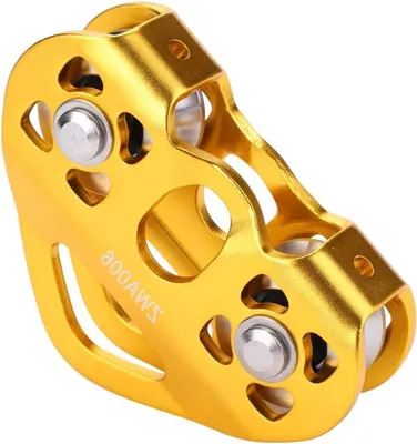 Aluminium Tandemblock für Zipline und Klettern - 30KN Dualblock für Rettung und Heben, ideal für abenteuerliche Aktivitäten
