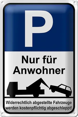 Produktbild von Blechschild Parken 20x30cm Parkplatzschild nur Anwohner