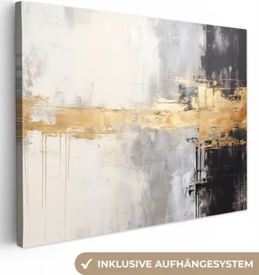 Produktbild von MuchoWow® - Leinwandbilder - Gold - Luxus - Acryl - Kunst, Wandbild, Wanddeko Bilder Wohnzimmer, 80x60 cm