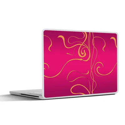 Produktbild von MuchoWow® Laptop Aufkleber Sticker Cover Jugendstil - Gold - Rosa - Muster 40x30 cm - Laptop Dekoration - Selbstklebend