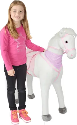 Produktbild von Pink Papaya Riesenpferd "Luna" 105 cm Stehpferd bis 100 kg belastbar Super Plüsch Reitpferd mit Sound