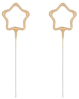 Image de Cierges magiques mariage 16x5cm étoile or 2pcs