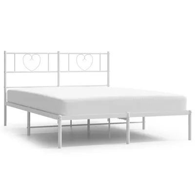 Produktbild von Bettgestell mit Kopfteil Metall Weiß 135x190 cm