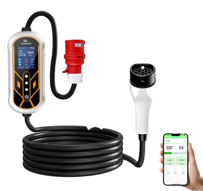 Zdjęcie produktu dla Ładowarka EV, moc wyjściowa 11 kW, inteligentne sterowanie za pomocą aplikacji, 11 kW 16 A 3 fazy, typ 2