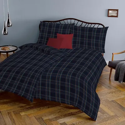 Produktbild von Traumschlaf Edelflanell Bettwäsche Lech Welwyn indigo 135x200 cm + 80x80 cm
