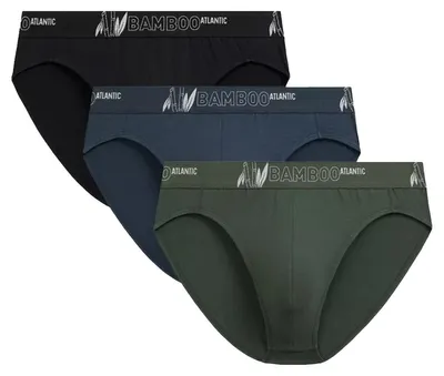 Immagine prodotto di Slip da uomo, confezione da 3, modello Atlantic, sportivi e confortevoli, verde, nero, blu navy, taglia S