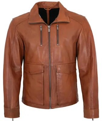 Produktbild von Jilani - Herren Lederjacke Lammnappa cognac : 52