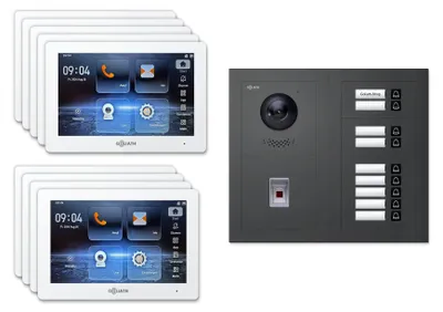 Produktbild von Goliath Premium IP GL-IPH935A Video-Türsprechanlage, 9 Familien, 9× 7 Zoll Weiß, Anthrazit, Unterputz