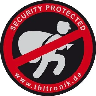 Zdjęcie produktu dla Thitronik 100940 Warnaufkleber "SECURITY PROTECTED" 3 St.