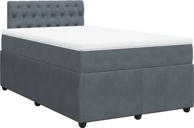 Productafbeelding van vidaXL Boxspringbed met matras, donkergrijs, 120x190 cm, fluweel