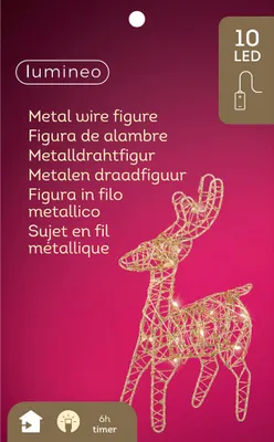 Produktbild von Lumineo Rentier LED Gold Metall H21cm