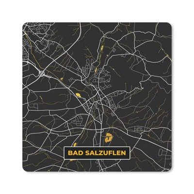 Produktbild von MuchoWow® Mauspad Mousepad Stadtplan - Karte - Bad Salzuflen - Gold - Deutschland - Karte 20x20 cm - Mousepads - Maus Mat - Pad - Mausunterlage - Desk Mat - Bureauartikeln