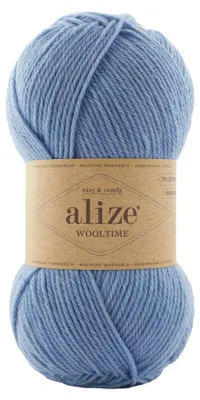 100g Sockenwolle Alize Wooltime 432 taubenblau