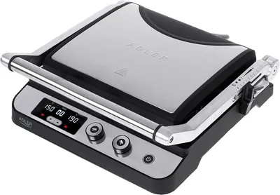 Produktbild von JUNG ADLER AD3059 Kontaktgrill 2in1, 2 Abnehmbare Platten, LED Display, Timer, Doppel Grillfläche, separate Temperaturregulierung, Tischgrill