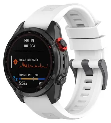 Produktbild von By Qubix Silikon Sportarmband - Weiß - passend für Garmin Fenix 7 / 6 / 5