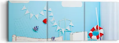 Produktbild von Bild auf Leinwand - Leinwandbild - Boot Anker Wolken Junge - 90x30cm - Wand Bild - Wanddeko - Leinwanddruck - Bilder - Kunstdruck - Wanddekoration - Leinwand bilder - Wandkunst - CA90x30-2940