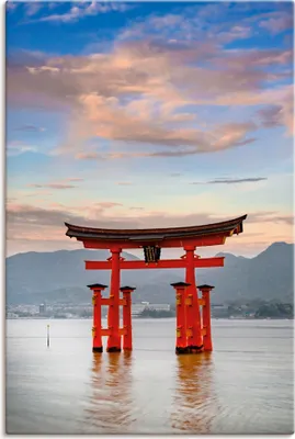 Produktbild von ARTland Leinwandbild Itsukushima-Schrein am Abend Miyajima Größe: 80x120 cm