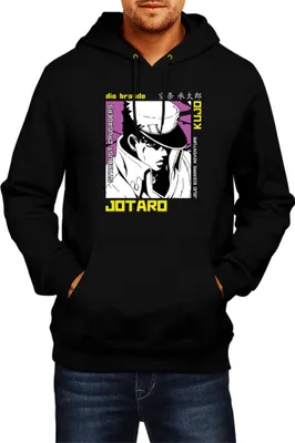 Obrázok produktu pre Pánska Mikina S Kapucňou Manga Japan Anime Comics Animation Jojo Bizzare Adventures Brando, Man 2XL / čierna