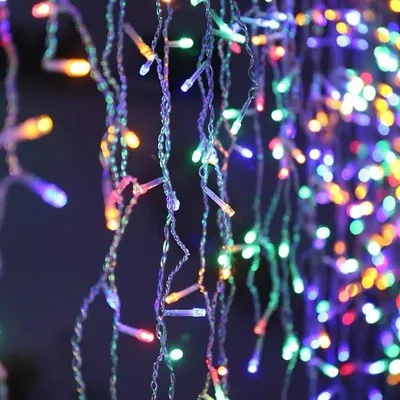 Image de Guirlande LED Rideaux 320LED 220V 3m IP44 8 modes - Multicolore
