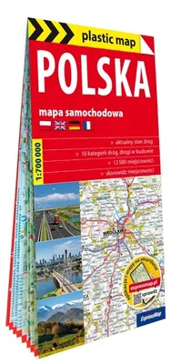 Obrázek produktu pro Plastová automobilová mapa Polska v měřítku 1:700 000 – kolektivní práce