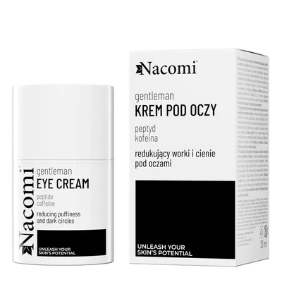 Image de Nacomi Gentleman Crème éclaircissante pour les yeux pour éliminer les poches et les cernes avec des peptides et de la caféine, 30ml