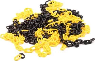 Produktbild von Perel Absperrkette gelb schwarz 10 m, Kunststoff, Sicherheitskette für innen und außen,