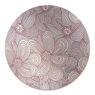 Produktbild von Rundmatte - Stuhlunterlage Bürostuhlunterlage - Rund Ø 100 cm - Bodenmatte - Fußmatte - Doodle-Blumen