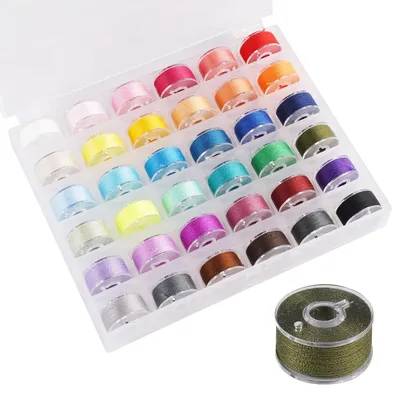 Nähmaschinenspulen-Set, 36 Stück, bunt, Polyester, 20 mm
