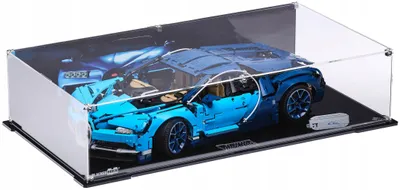 Immagine prodotto di Vetrina nera per LEGO® Technic 42083 Bugatti Chiron, con retro stampato