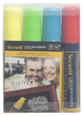 Produktbild von Securit® Original Kreidemarker, 4er-Set in verschiedenen Farben - Kreidestifte