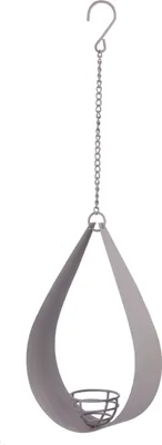 Produktbild von Dehner Natura Futterstelle für Wildvögel, Meisenknödelhalter inkl. Aufhängevorrichtung, 43.5 x 14.5 x 6 cm, Metall, grau