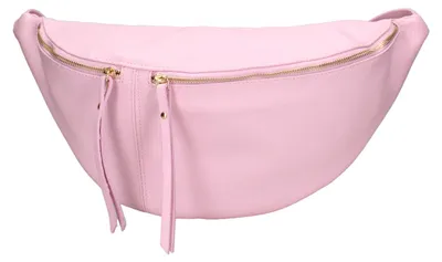 Produktbild von Gave Lux Bauchtasche Damen Dollarprägung Leder Weiß mit Reißverschluss und verstellbarem Riemen Bianco UNICA 47x28x2 cm
