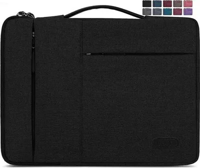 Produktbild von Unyqoos® Laptophülle 14 Zoll (36×26×3 cm) schwarz – stoßfeste, wasserabweisende Oxford-Tasche mit 360° Schutz, YKK-Reißverschluss, kompatibel mit MacBook Air/Pro 13–13,3 Zoll