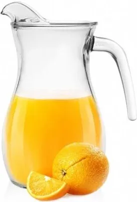 Produktbild von Glaskrug mit Henkel 1 L Wasserkrug Glaskaraffe Karaffe Krug Saftkrug Weinkrug Henkelkrug