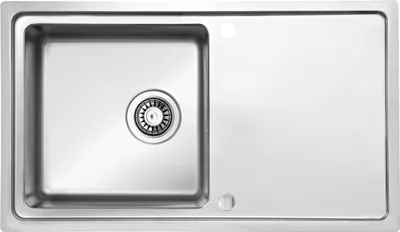 Produktbild von Einbauspüle - 1 Becken - 86 x 50 cm - Edelstahl - poliert - inkl. Korbventil