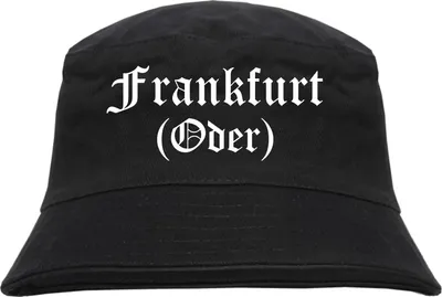 Produktbild von Frankfurt/Oder Fischerhut - Altdeutsch - bedruckt - Bucket Hat Anglerhut Hut Schwarz L/XL