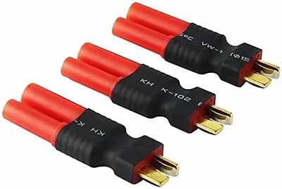 Obrázok produktu pre Adaptér HXT 4 mm na T-Plug pre LiPo batérie | Bezdrôtový konektor | Ideálne pre modelárstvo, RC vrtuľníky, autorádiá | Polyester